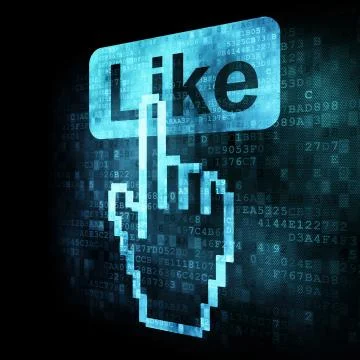 Like+Cursor on digital screen Illustrazione stock