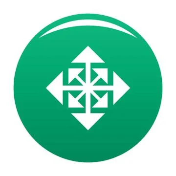Cursor displacement arrow icon vector green Stock Illustration