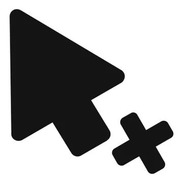 Cursor failure icon, simple black style Illustrazione stock