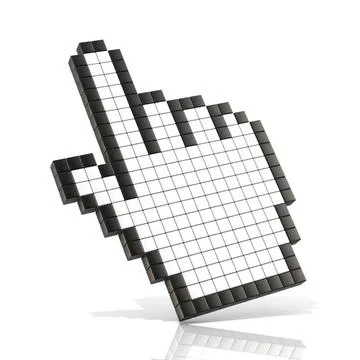 Cursor hand. 3D Cursor hand. 3D render illustration of hand pointer isolat... Stock Photos