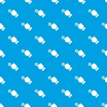 Cursor hand click pattern vector seamless blue Stock Illustration