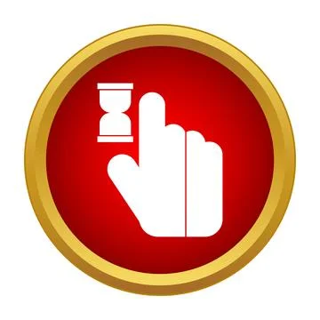 Cursor hand with hourglass icon indicating process loading Stock Illustration
