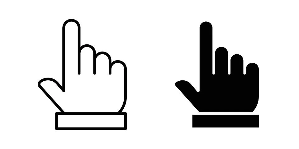 Cursor hand icon black vector isolated on white Stock Illustration