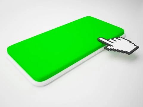 Cursor Hand Key Shows Blank Copyspace 3d Rendering Stock Illustration