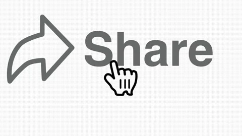 Cursor hand pointer clicks social share link icon Animation Video stock 318652354