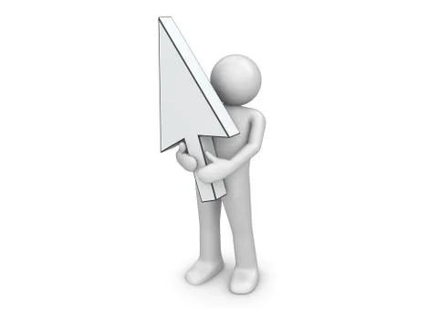 Cursor in hands - tech collection Stock Illustration