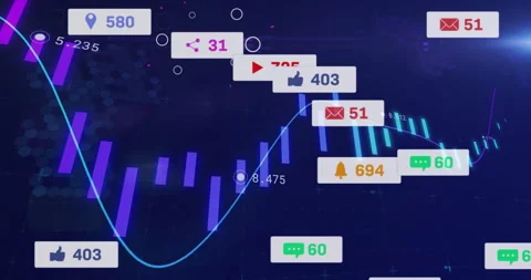 Cursor hovering over point revealing label as badges rising and drifting over Stock Footage 311884781