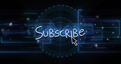 Cursor hovering over subscribe button with blue animation on digital interface Stock Footage 303675913
