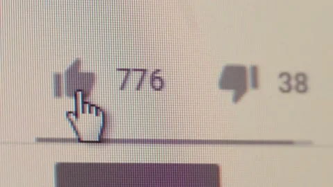 Cursor hovers over class sign, and puts a like 777. Computer display Stock Footage 142801653