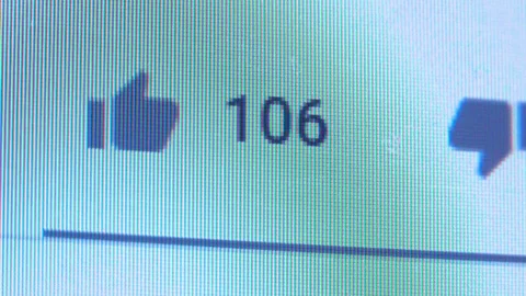 The cursor hovers over the heart and puts a like. Stock Footage 127284589