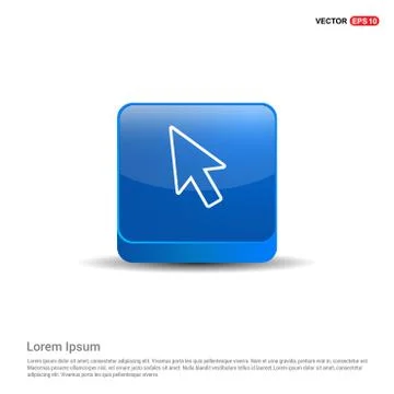 Cursor Icon - 3d Blue Button Stock Illustration