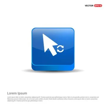 Cursor Icon - 3d Blue Button Ilustración de archivo