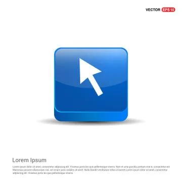 Cursor Icon - 3d Blue Button Stock Illustration