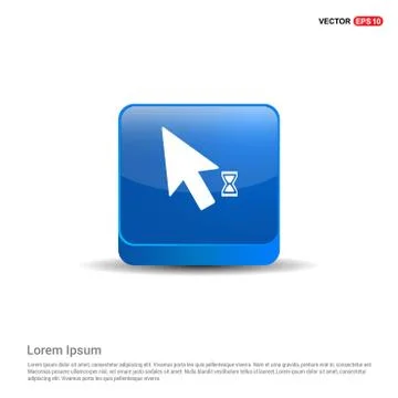 Cursor Icon - 3d Blue Button Stock Illustration