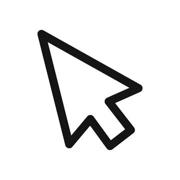 Cursor icon black and white vector sign Stock Illustration