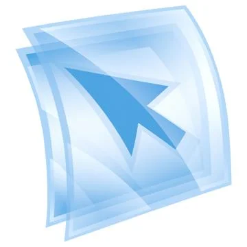 Cursor icon blue square, isolated on white background Stockillustratie