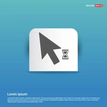 Cursor Icon - Blue Sticker button Stock Illustration