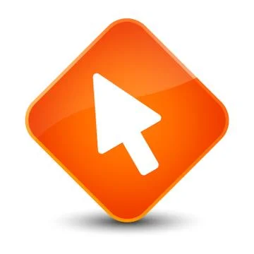 Cursor icon elegant orange diamond button Stock Illustration