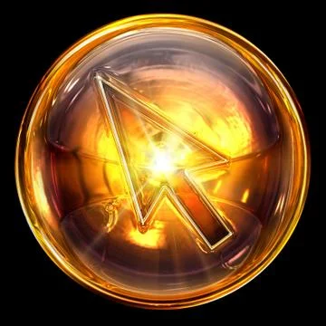Cursor icon fire, isolated on black background Stock-Illustration