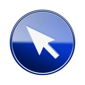 Cursor icon glossy blue, isolated on white background Illustration