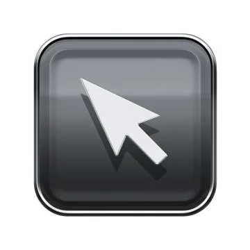 Cursor icon glossy grey, isolated on white background 스톡 일러스트