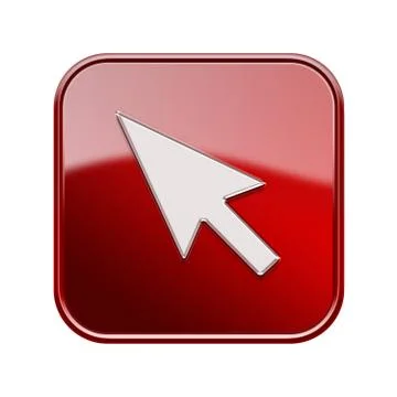Cursor icon glossy red, isolated on white background Stockillustratie