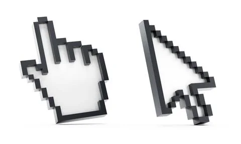 Cursor icon Hand and arrow cursors isolated on white background Copyright:... Stock Photos