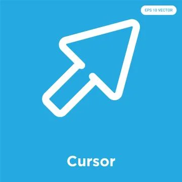 Cursor icon isolated on blue background Free Stock Illustration