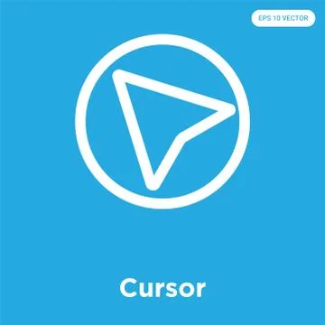 Cursor icon isolated on blue background Free Stock Illustration