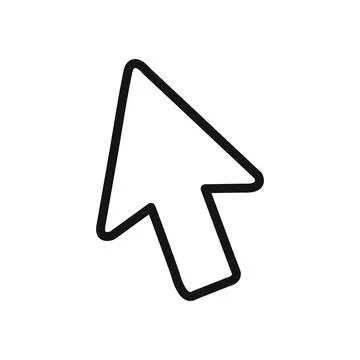 Cursor icon linear vector graphics sign Stock Illustration