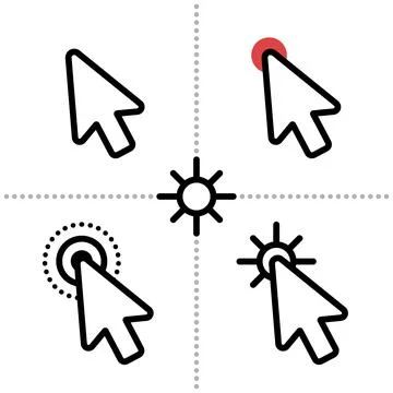 Cursor icon, mouse pointer arrow clicks a link element Stock Illustration