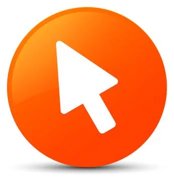 Cursor icon orange round button Stock Illustration