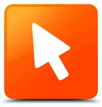 Cursor icon orange square button Stock Illustration