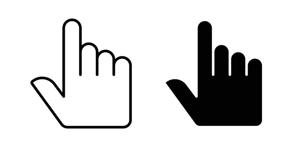 Cursor icon. Outline, flat icons 库存插图