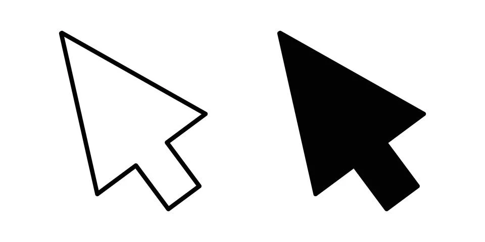 Cursor icon. Outline, flat icons 스톡 일러스트