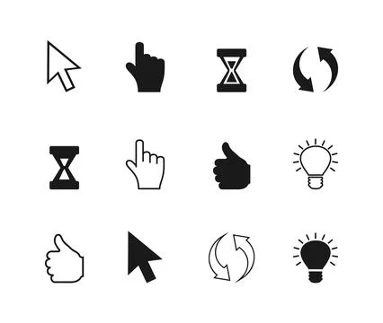 Cursor an icon Stock Photos
