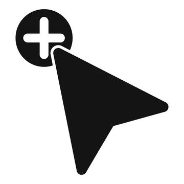 Cursor icon with plus sign 스톡 일러스트