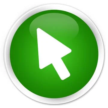 Cursor icon premium green round button Stock Illustration