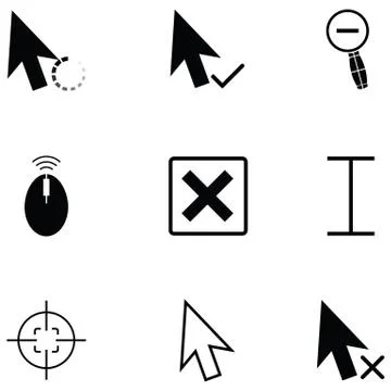 Cursor icon set Stock Illustration
