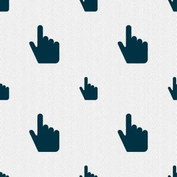 Cursor icon sign. Seamless pattern with geometric texture. Stock Illustration