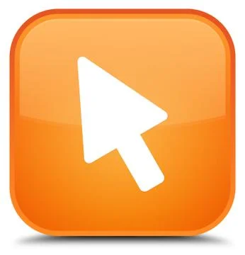 Cursor icon special orange square button Stock Illustration