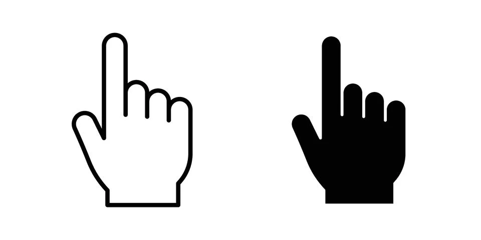 Cursor icon symbol  illustration bundle in black colour 库存插图