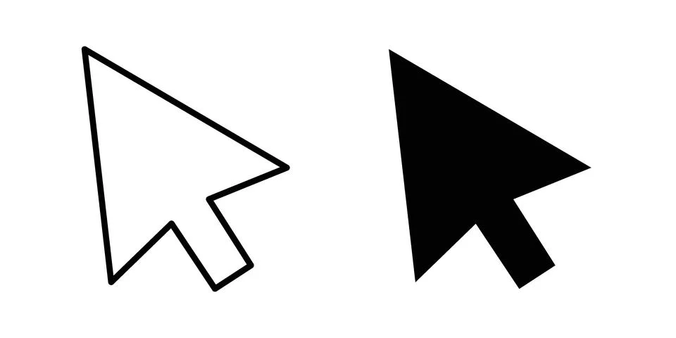 Cursor icon symbol  illustration bundle in black colour 스톡 일러스트