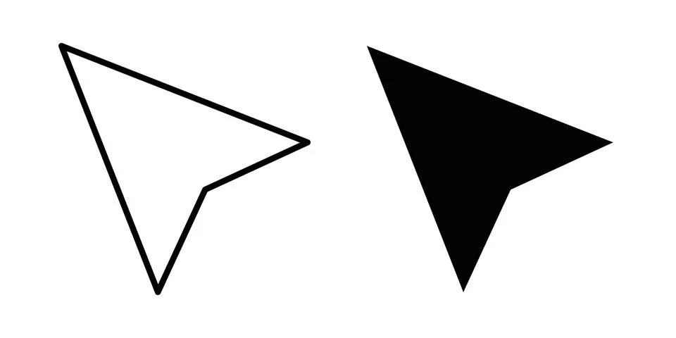Cursor icon thin line and clipart style vector set 스톡 일러스트