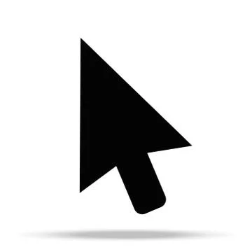 Cursor icon in trendy flat style isolated on white background. Cursor icon pa Illustrazione stock