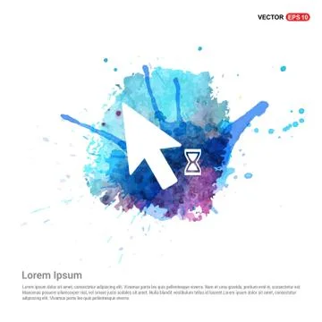 Cursor Icon - Watercolor Background Stock Illustration