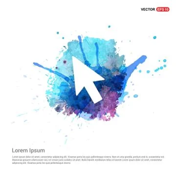Cursor Icon - Watercolor Background Illustrazione stock