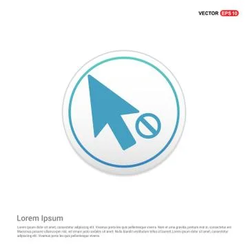 Cursor Icon - white circle button Stock Illustration