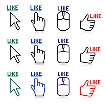 Like cursor icons Stock Illustration