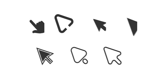 Cursor icons set animation with white background Stock Footage 125972049